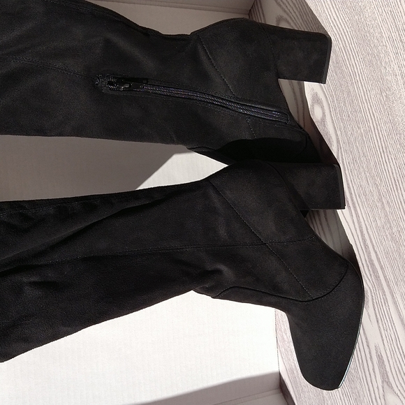 Unisa Quesia Black Faux Suede Over-The-Knee Boots - Picture 5 of 14